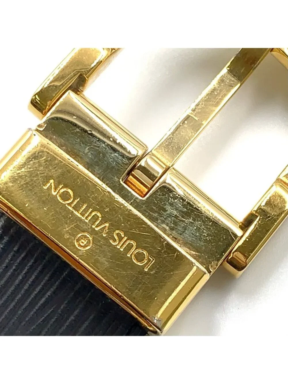 Louis Vuitton Ceinture Classic Leather Black Belt Gold